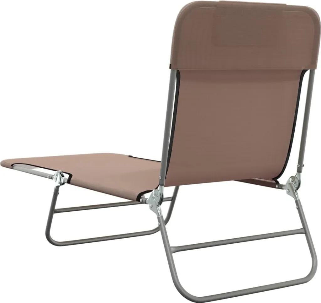 Bain de soleil pliable en Textilène marron avec structure Acier - Lot de 2 - 6