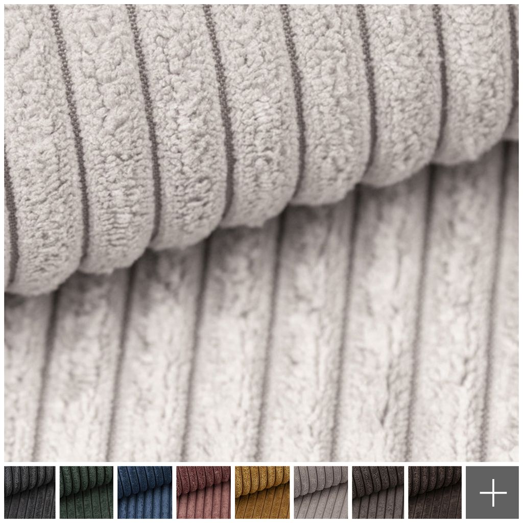 Novely® Musterfächer PORTO - Ultraweicher Polsterstoff In Breitcord-Optik