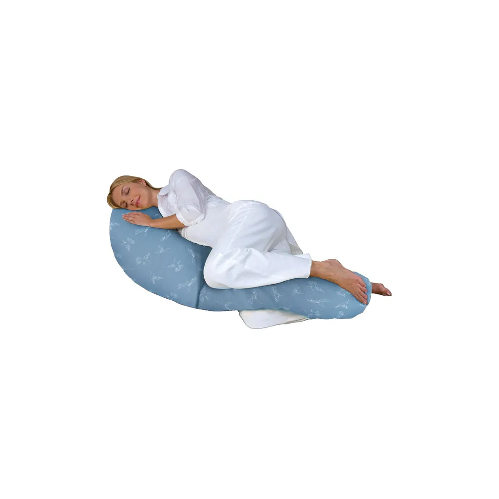 Coussin de positionnement Theraline colibris bleus pour maternité 190 cm