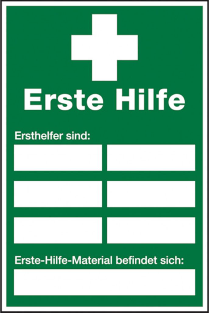 Dreifke Aushang, Erste Hilfe - Ersthelfer | PVC | 200x300 mm, 1 Stk