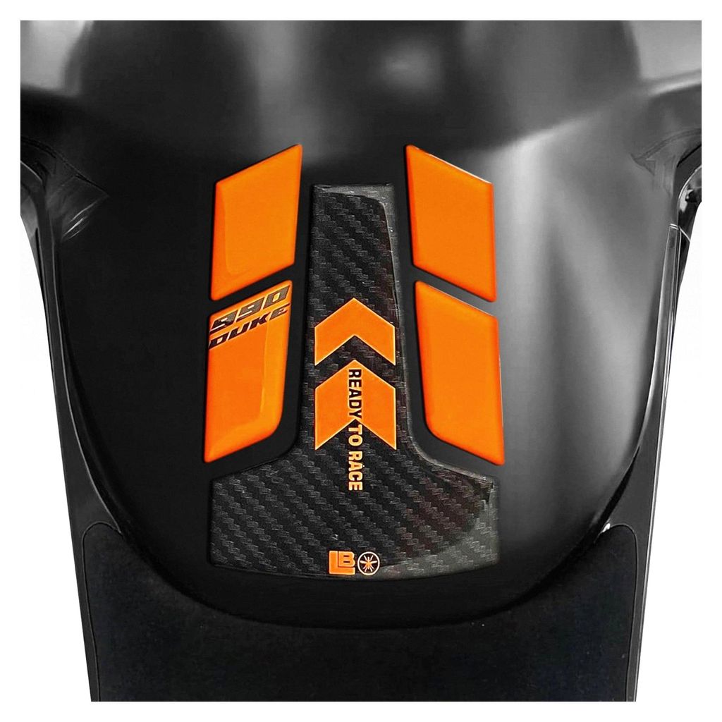 3D Aufkleber für Motorrad Tankpad Schutz und Dekoration aus Harz kompatibel mit KTM 990 Duke 2024-2025 Orange