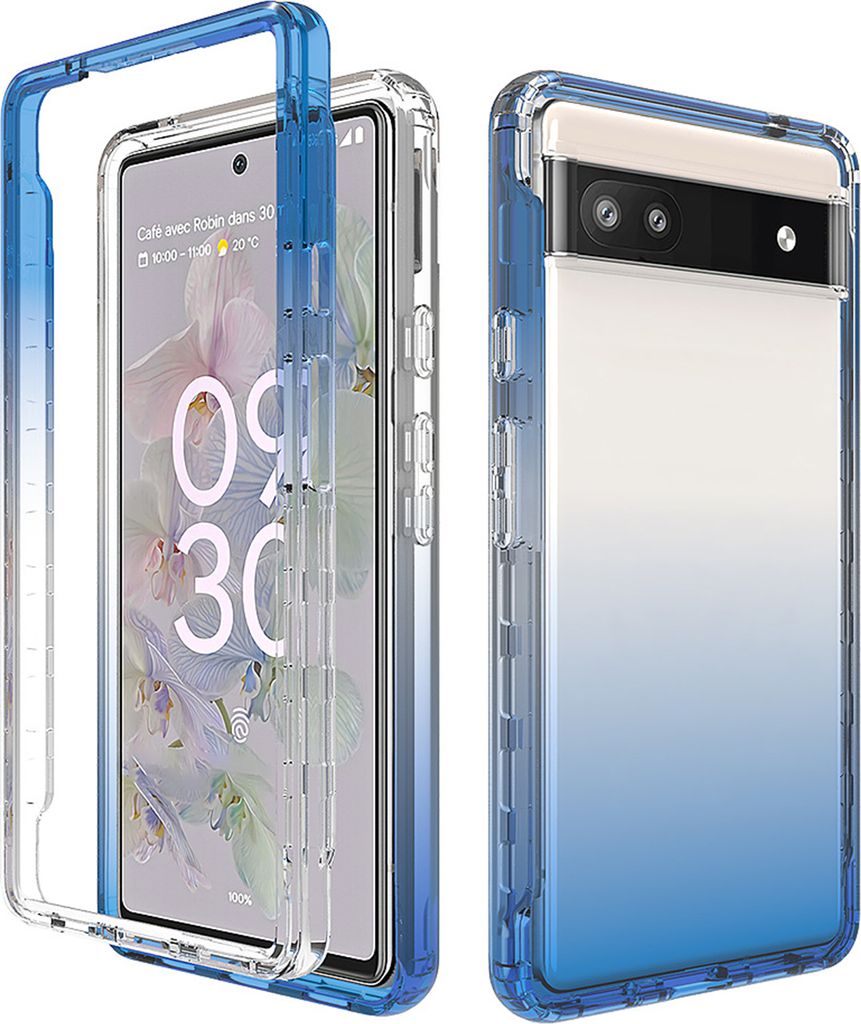 Für Google Pixel 6/7 Pro Case Phone Protector Staubdicht Anti-Drop-Hochtransparenzgradienten 2 Ebenenstruktur hohe Elastizität Telefon zurück-Bl...