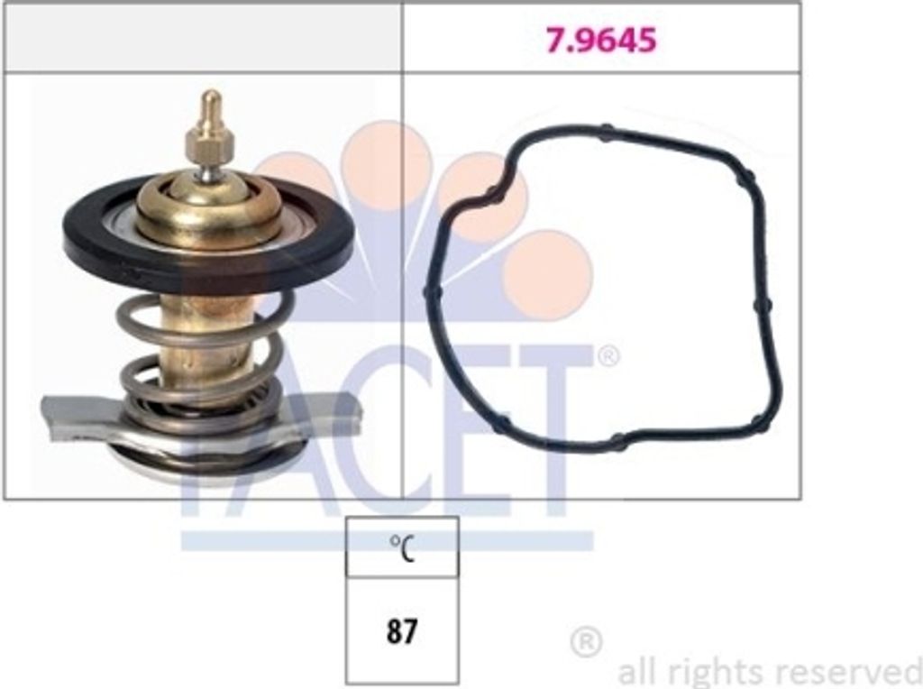 1 Thermostat, Kühlmittel FACET 7.8784 Italy - OE Equivalent für JEEP