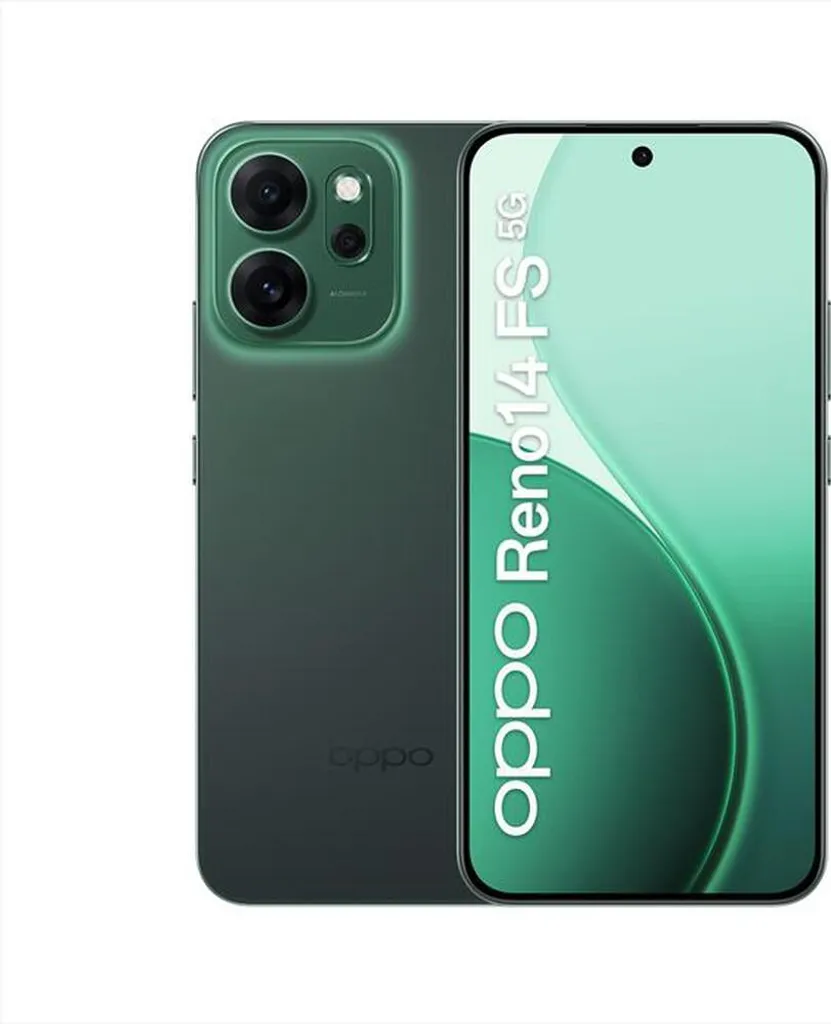 Smartphone Oppo Reno 14FS 5G 512Go Vert Lumineux avec 12Go de RAM