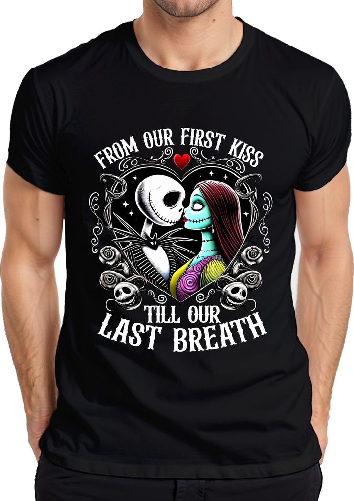 Jack Sally From Our First Kiss Till Our Last Breath Halloween Herren T-Shirt, Schwarz, 3XL