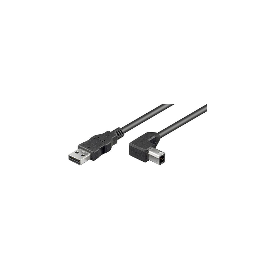 USB-A-auf-USB-B-Kabel 90°, 2 m, schwarz 2,5 W, 0,5 A, 480 Produktbild 