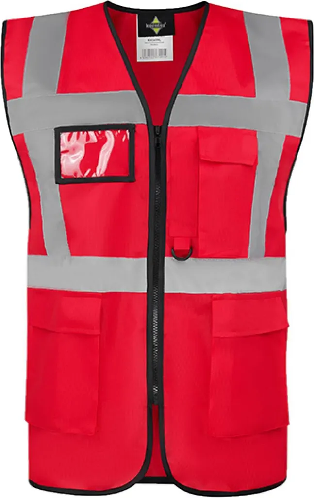 Korntex KXCMF | Gilet di sicurezza multifunzionale Comfort Executive Hamburg - Colore: Rosso - Taglia: XL