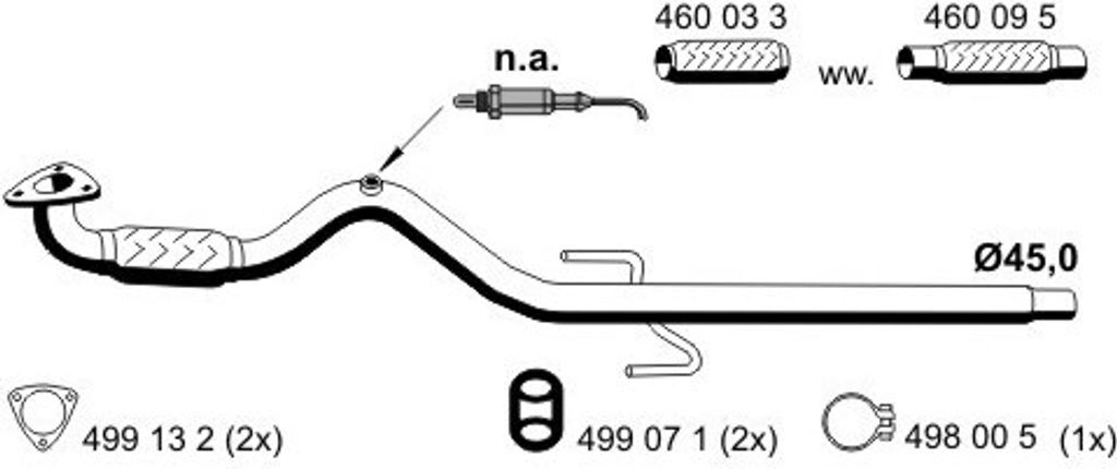 ERNST Abgasrohr Auspuffrohr für OPEL Vectra C Caravan (Z02) Vorne 043526