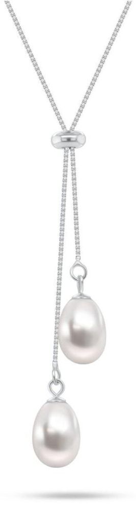 Schiebekette aus Silber mit echten Perlen NCL217W