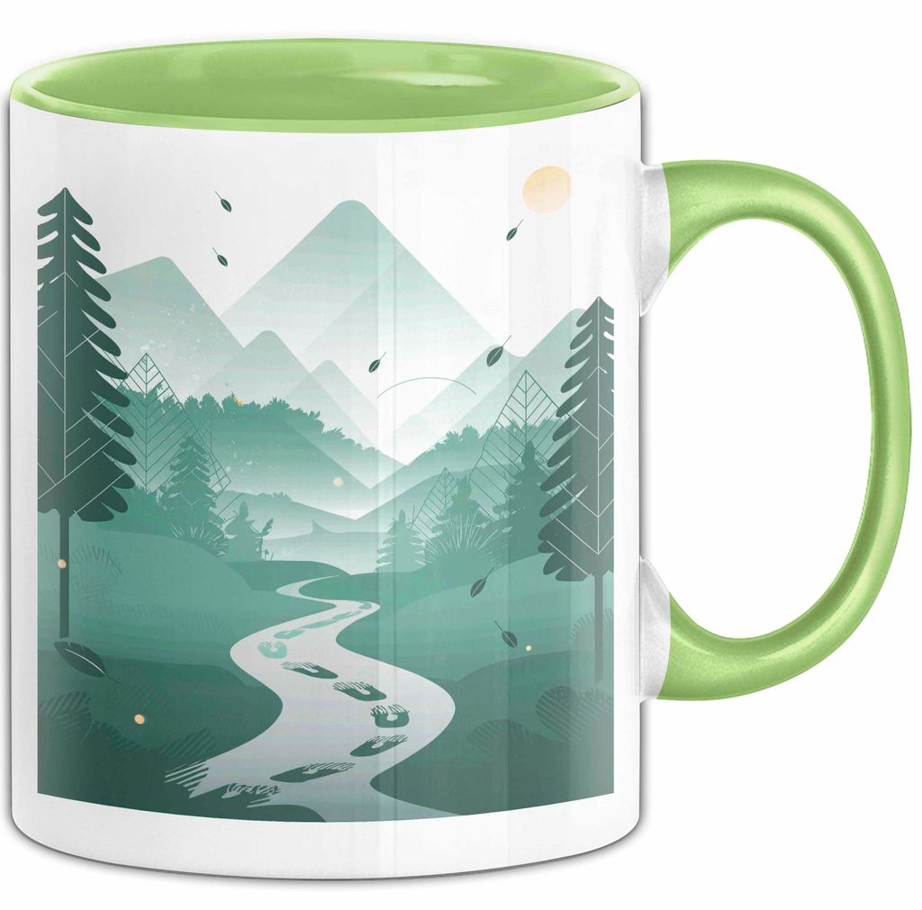 Wanderer Tasse Geschenk Lustige Geschenkidee Spruch Für Trail Entdecker (Grün)