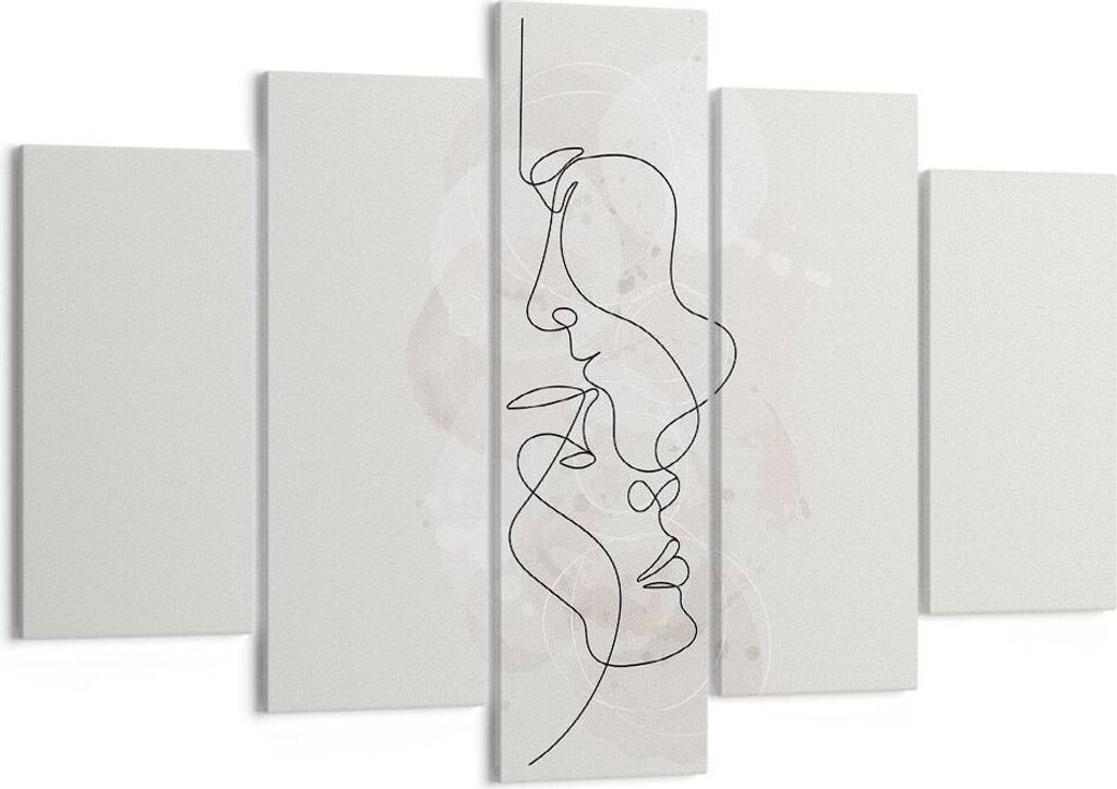 Bild auf Leinwand - Leinwandbild - 5 Teile - Einzeilig Mann Frau - 150x100cm - Wand Bild - Wanddeko - Wandbilder - Leinwanddruck - Bilder - Wanddek...