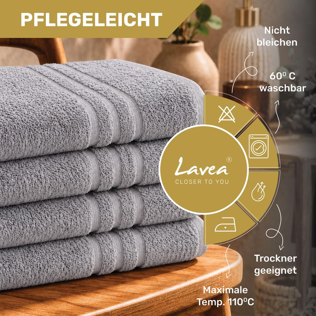 Lavea® 8er Set Handtücher 50x100 cm
