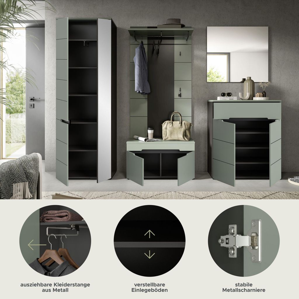 xonox.home Canu Garderobenkombination (B/H/T: 255x190x37 Produktbild 