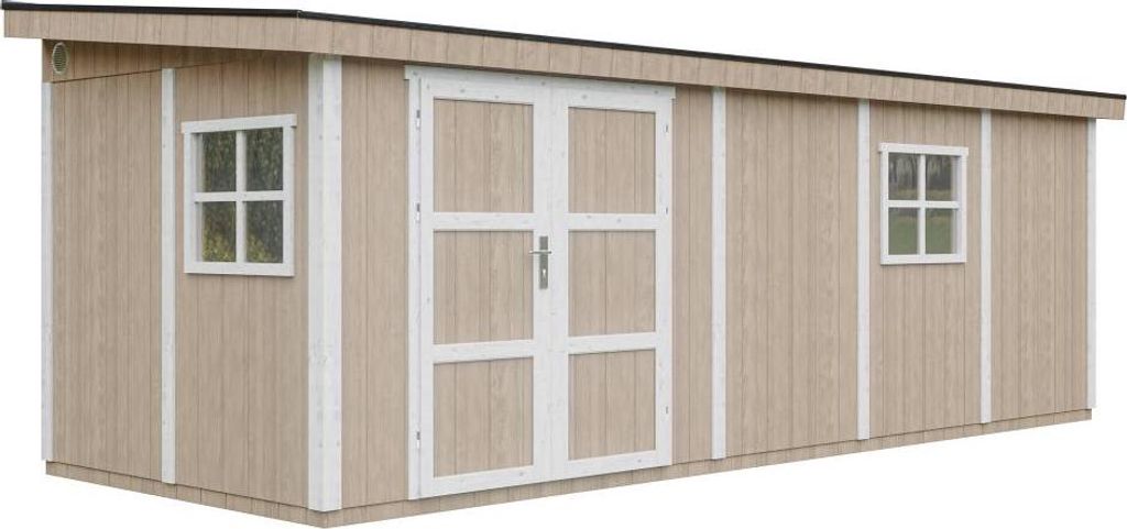Gartenhaus 14,30 m² - H231x248x648 cm – Timbela M941-TERRA BROWN