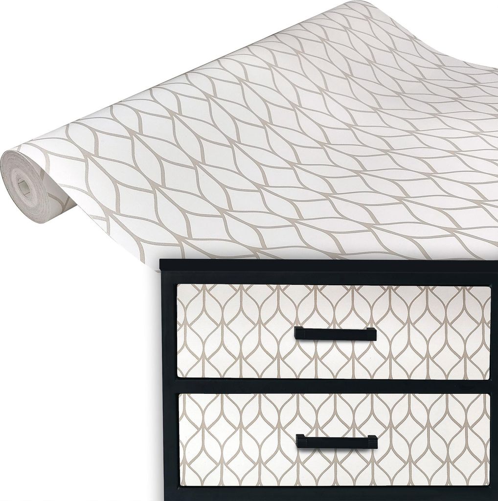 Klebefolie Möbel 45x100 cm - Hana Grau - Selbstklebende Möbelfolie in Deko-Stil - Folie für Möbel ideal zum Renovieren von Schränken, Türen u...