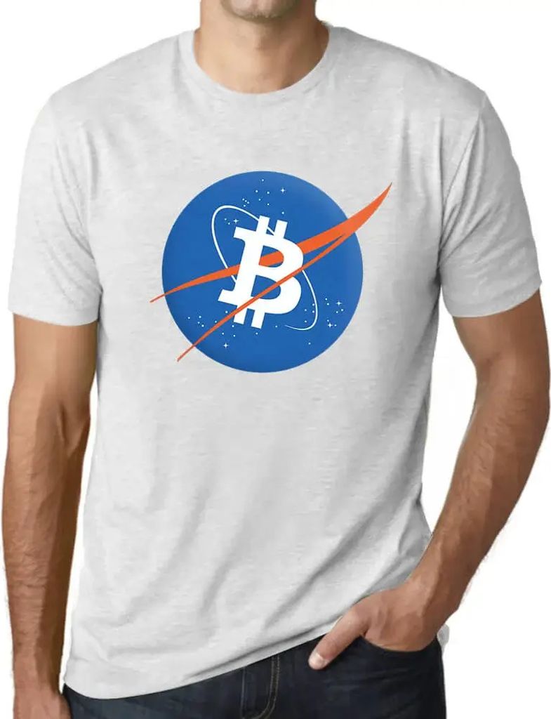 Herren Grafik T-Shirt Bitcoin btc nasa Stil – Bitcoin Btc Nasa Style – Öko-Verantwortlich Vintage Jahrgang Kurzarm Lustige Druck Geburtstag Ge...