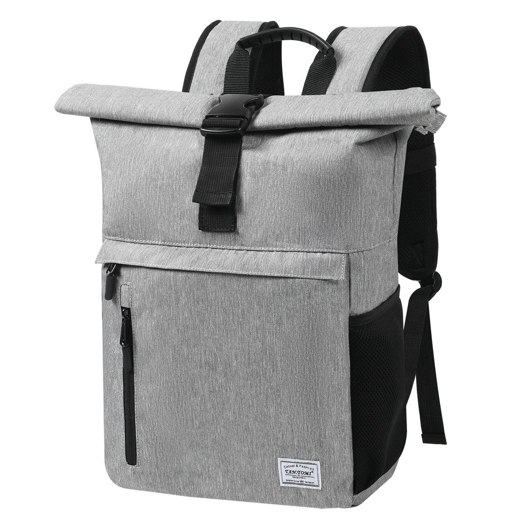 Cityrucksack RollTop Rucksack Herren Damen 22L-25L LaptopRucksack Schulrucksack, Radsport Stylische Tagesrucksack mit 17 Zoll Laptopfach