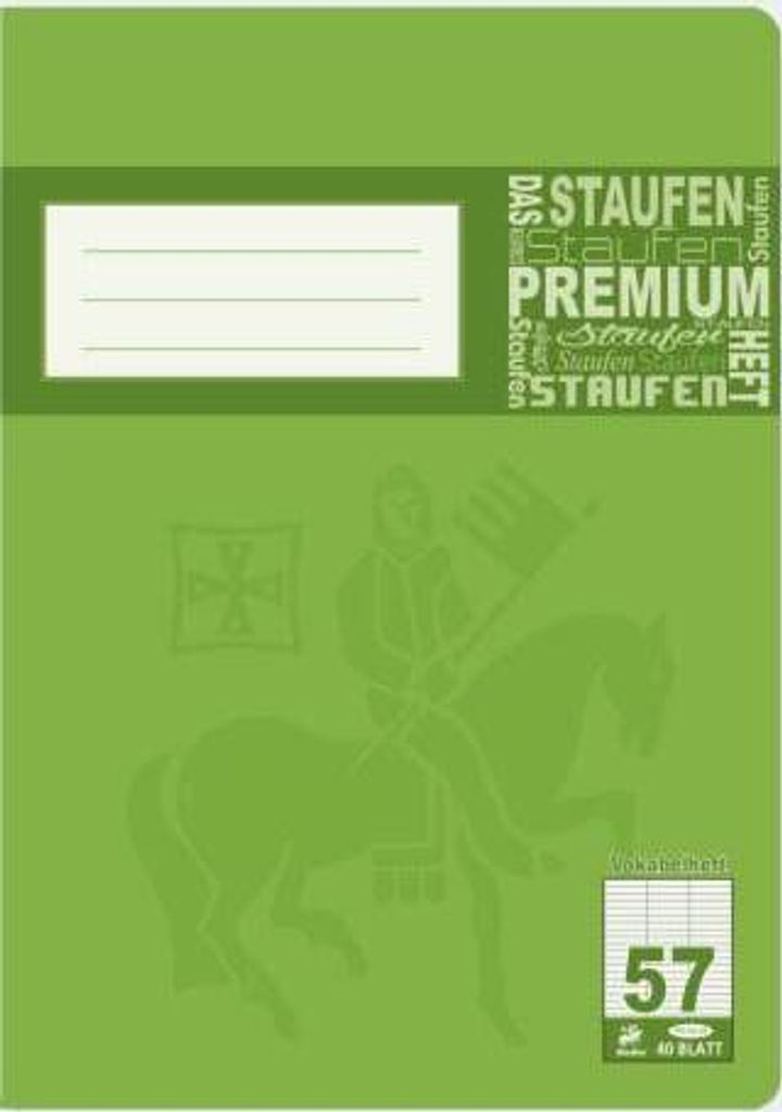 Staufen Vokabelheft Premium Lineatur 57 liniert DIN A4 ohne Rand, 40 Blatt