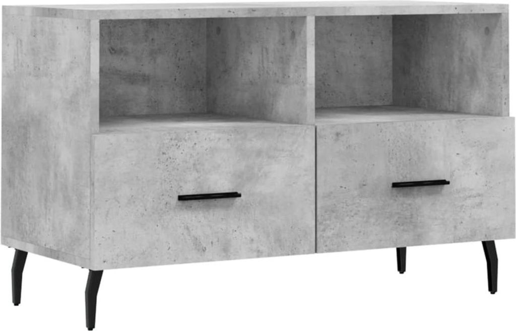 vidaXL TV-Schrank Betongrau 80x36x50 cm Holzwerkstoff