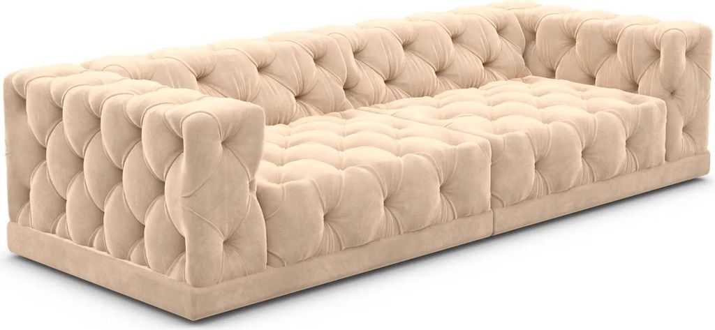 Samtstoff 4-Sitzer Couch Meliva Beige