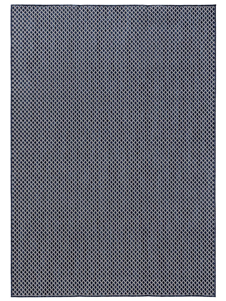 In- & Outdoor-Teppich Lou Blau 120x170 cm Wohnzimmer Rechteckig Muster Modern Kurzflor benuta Skandinavisch