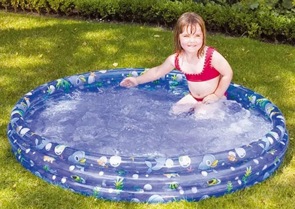 Happy People Kinderpool Sea World Design mit 3 Ringen, 125x30 cm