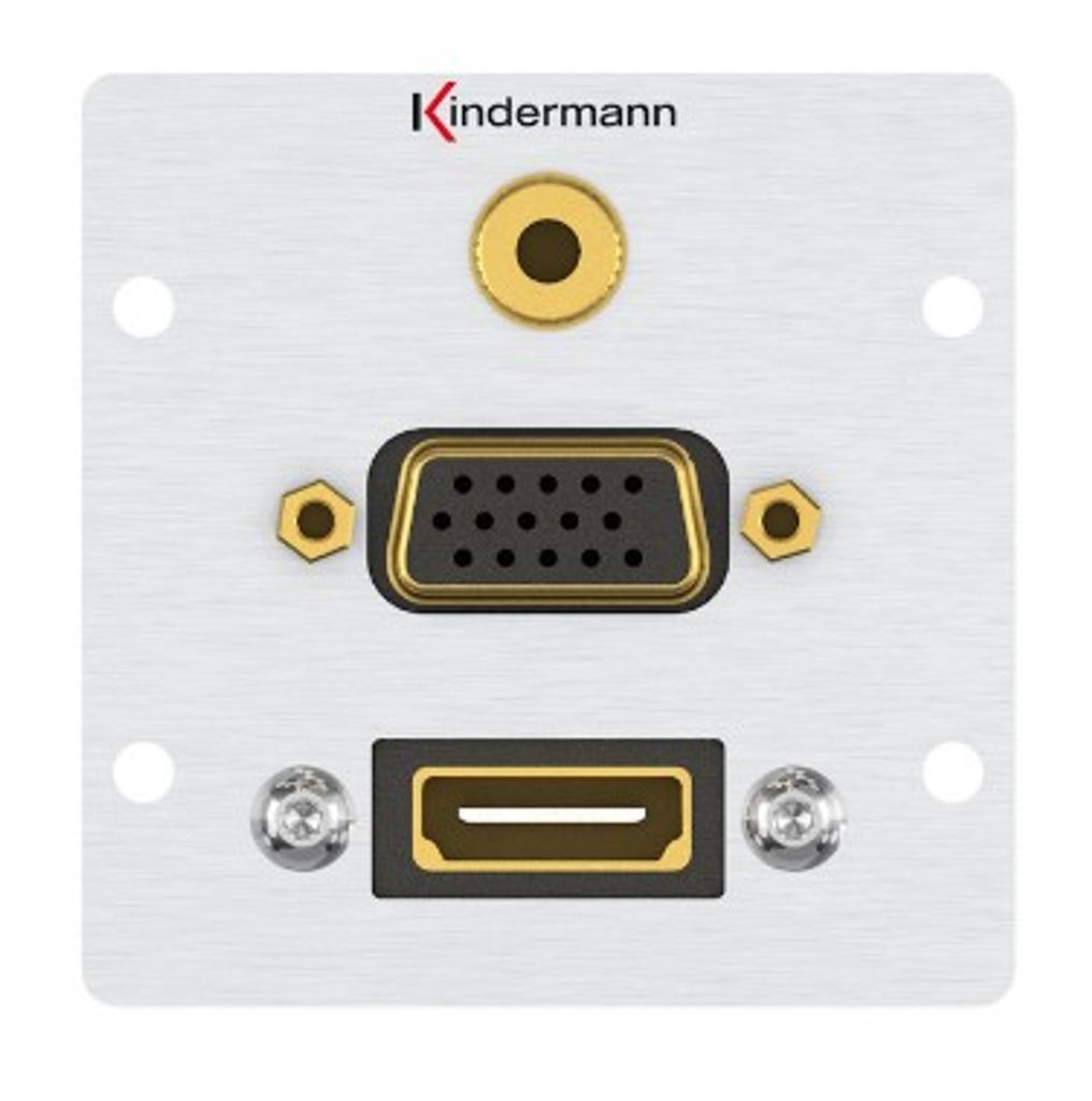 Kindermann 7444000586 HDMI + VGA + 3.5mm Aluminium Steckdose (7444000586)
