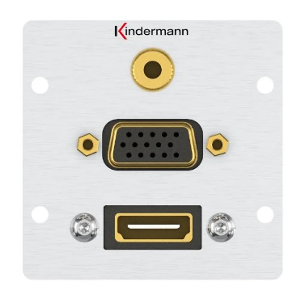 Module de Connexion Aluminium avec HDMI VGA et Audio Kindermann 7444