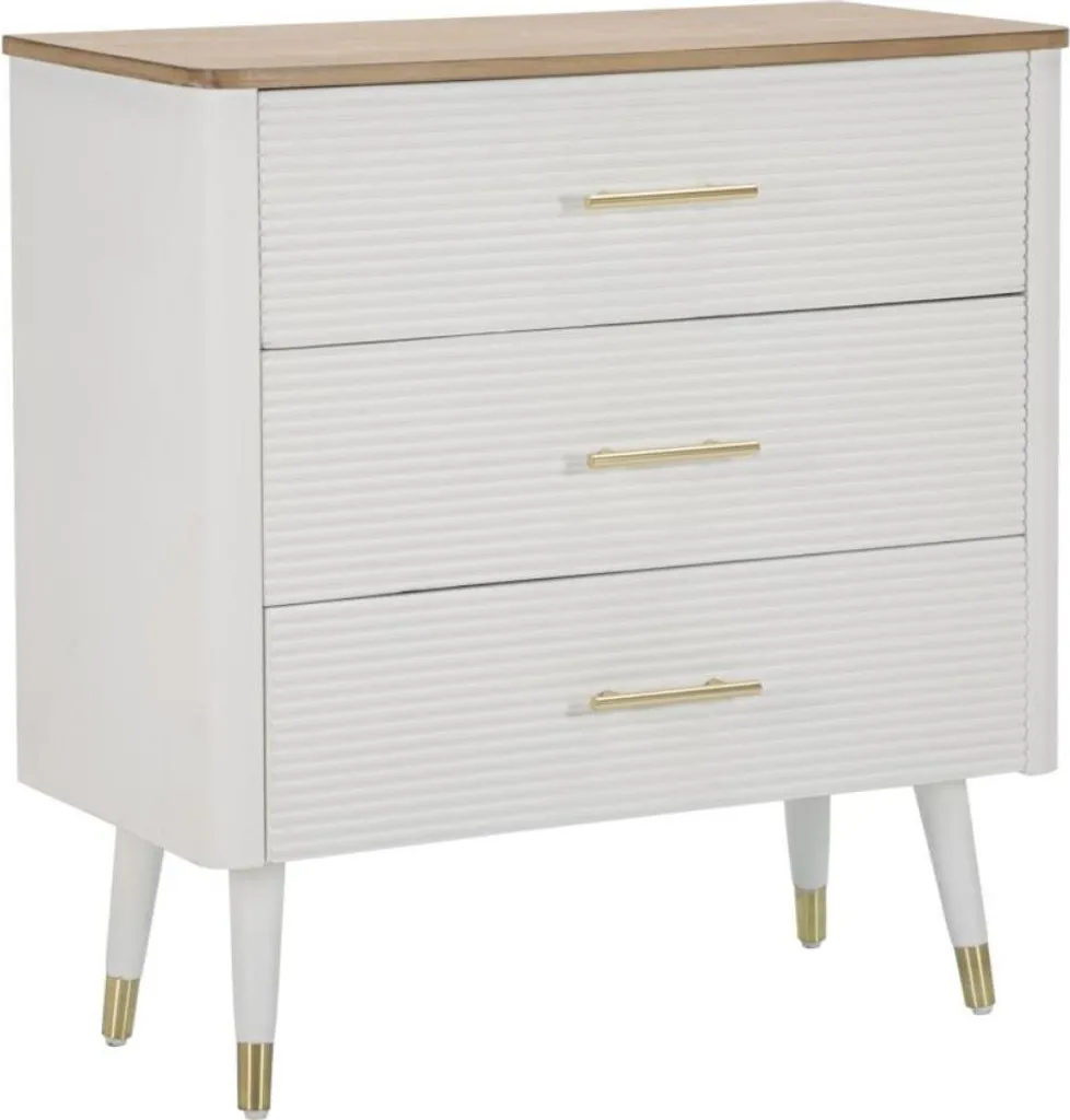 Commode Design avec Détails Dorés et 3 Tiroirs Coulissants - Modèle Luxe