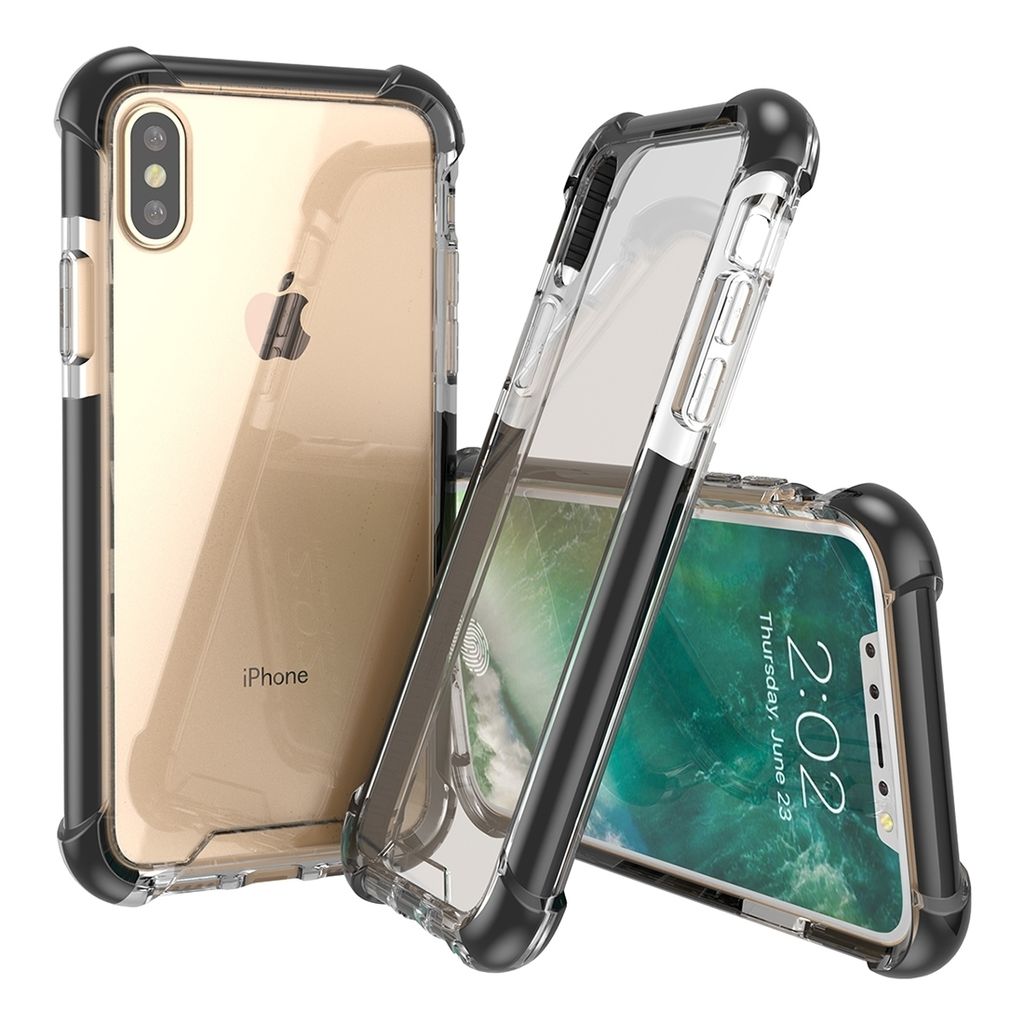 Mobigear Crystal iPhone X Hülle Hardcase Backcover - Schwarz / Transparent