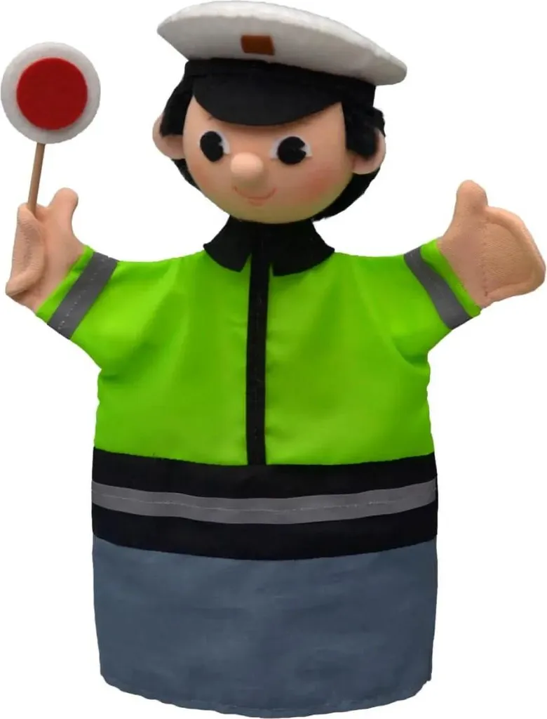 Policier 27 cm - Marionnette à main classique pour théâtre d'enfants