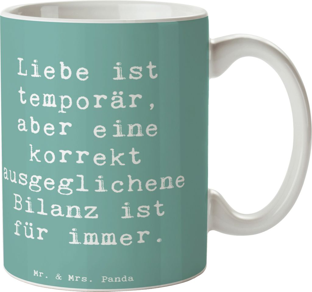 Mr. & Mrs. Panda Tasse Spruch Buchhalter Weisheit - Meeresbrise - Geschenk, Berufsleben, Präzision, Geschenke mit Herz, handgefertigte, Liebe, Kak...