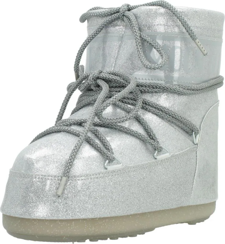 Moon Boot MB Icon Low Glit Gris - Bottes de Neige Argentées pour Fille
