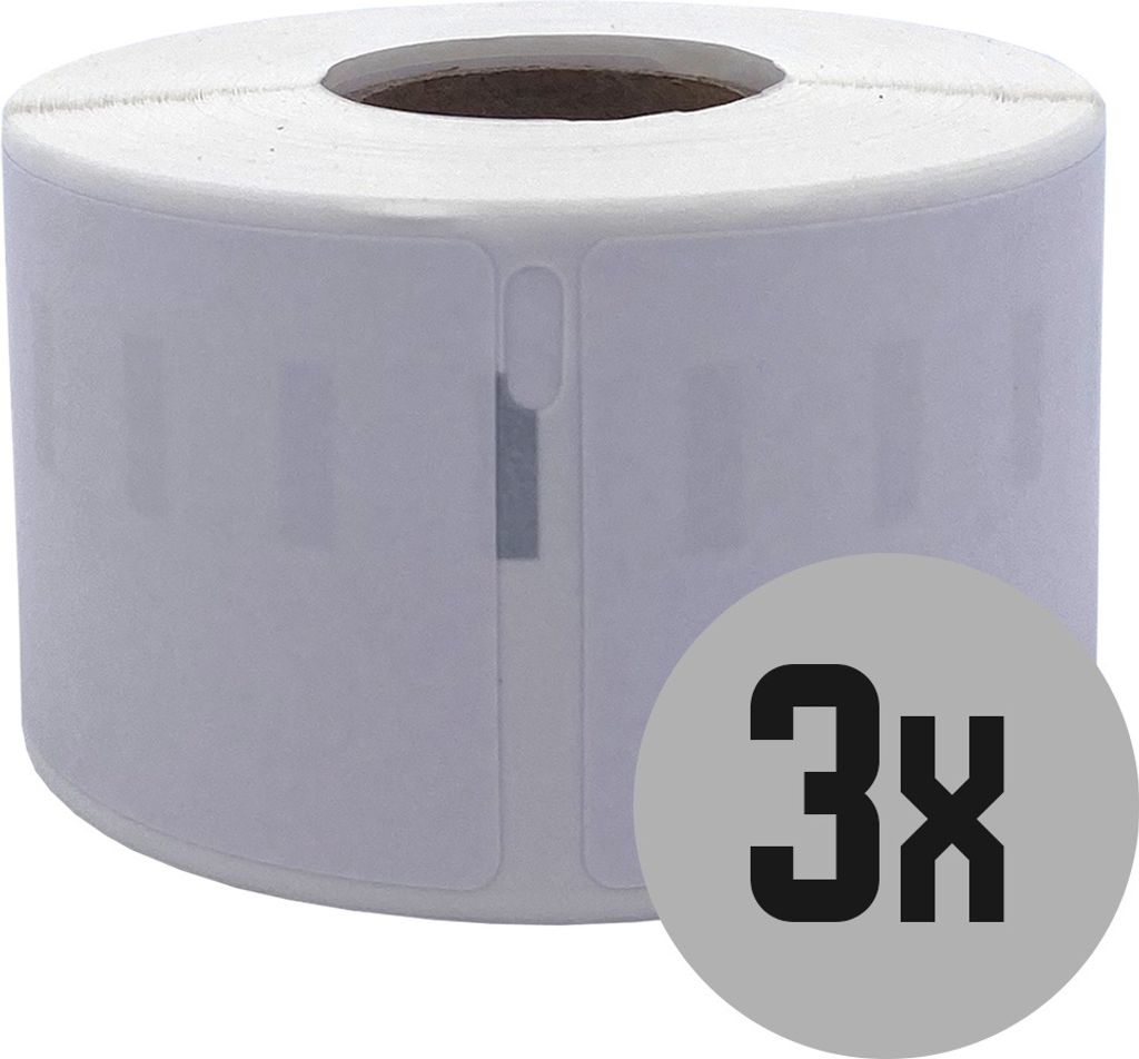 DULA Labels - Kompatibel mit Dymo 99012 / S0722400 - Abnehmbar - Weiß - Adressetiketten - 3 Rollen - 36 x 89 mm - 260 Etiketten pro Rolle