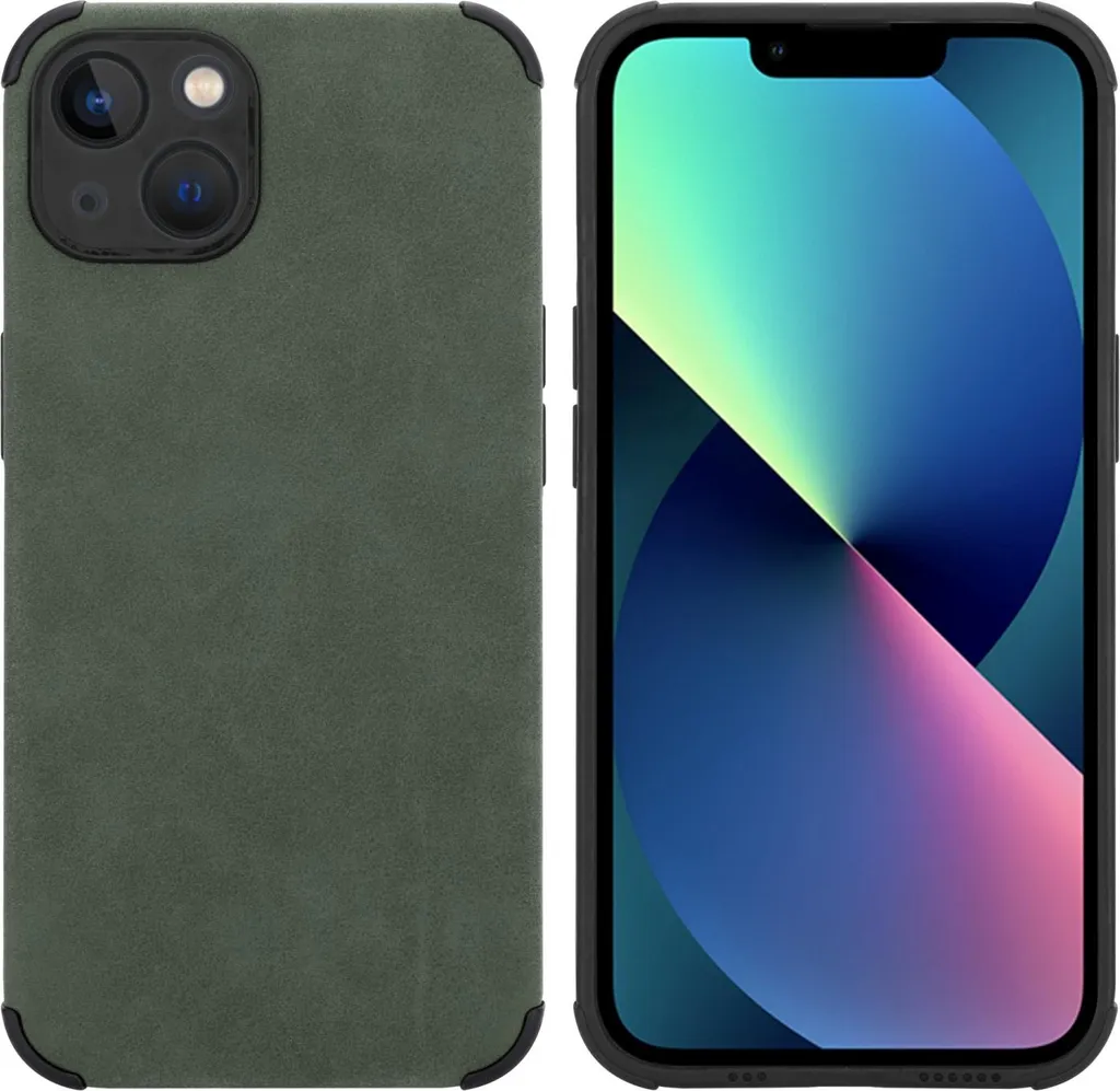 Custodia Cadorabo per Apple iPhone 13 custodia protettiva in TPU verde custodia in silicone elegante retro in finto camoscio