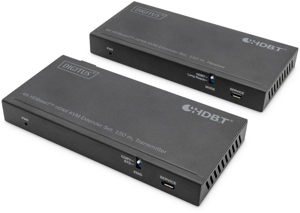 DIGITUS 4K HDBaseT HDMI KVM Extender Set USB 2.0 150m