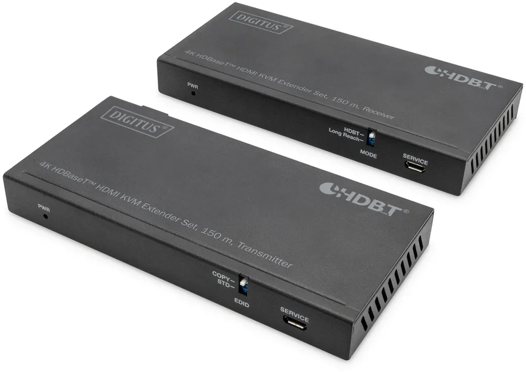 DIGITUS 4K HDBaseT HDMI KVM Extender Set USB 2.0 via RJ45 150m - DS-55502