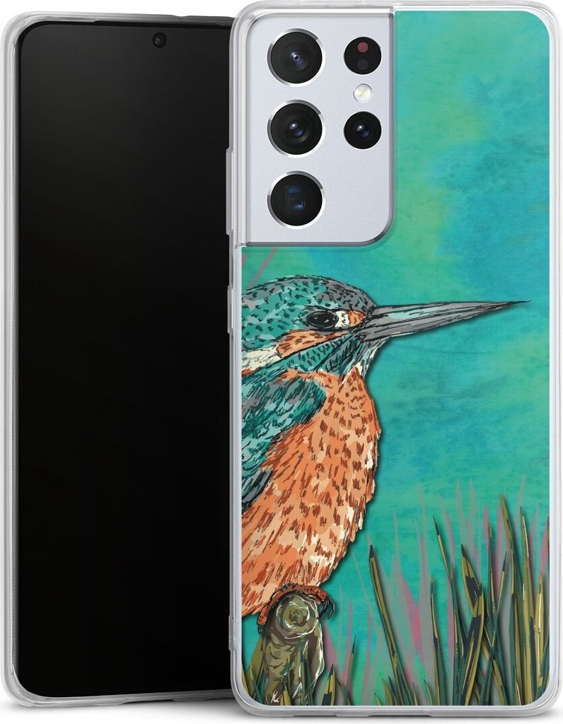 DeinDesign Handyhülle für Samsung Galaxy S21 Ultra 5G Silikon Hülle Case Smartphone Schutzhülle Malerei Tiere Vogel