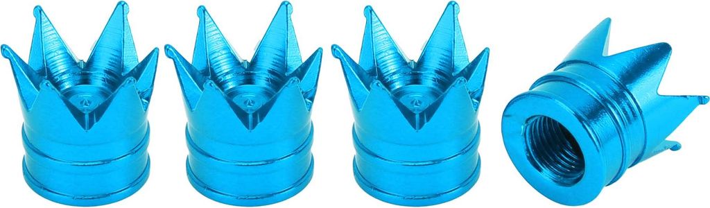 4 Stück Reifenventilkappen, 18x17MM Autoreifen Ventilkappe Universal für Auto Motorrad Anti-Crash Aluminiumlegierung Himmelblaue Reifenventilabde...