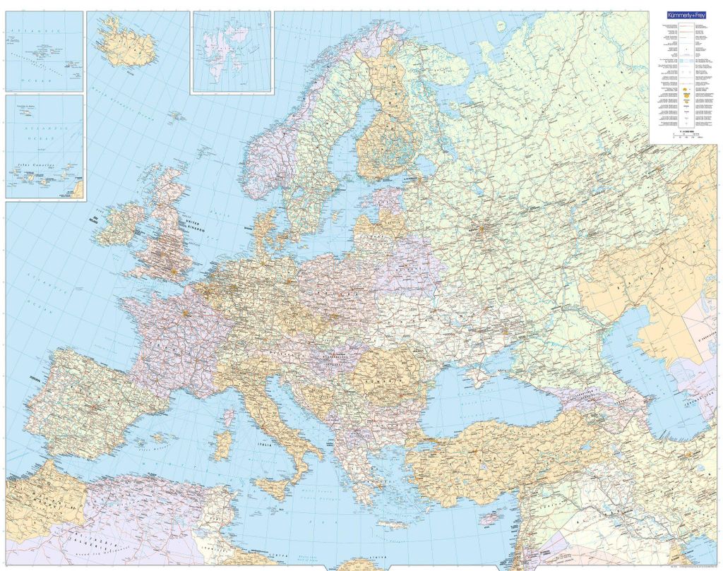 Kümmerly+Frey Europakarte politisch Poster 1:4,5 Mio.