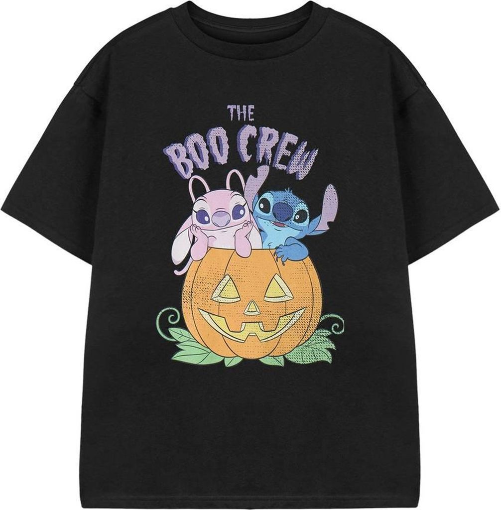 Lilo & Stitch - "Boo Crew" T-Shirt für Mädchen kurzärmlig NS8836 (128) (Schwarz)