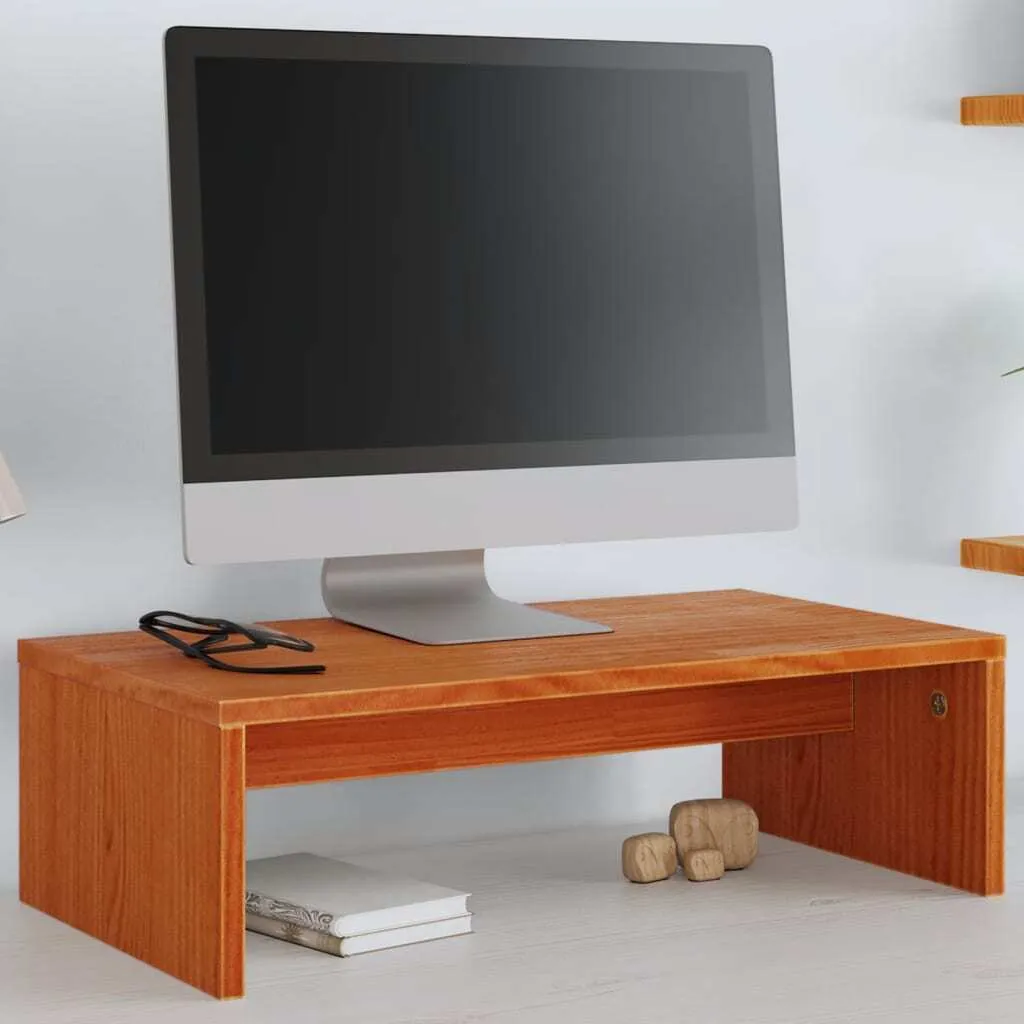 Base Monitor Professionale 50x27x15 cm Legno Pino Marrone Cera