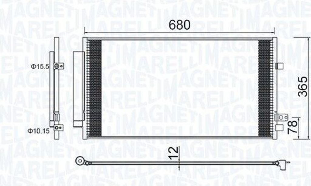 MAGNETI MARELLI 350203173000 Kondensator Klimaanlage Klimakondensator für FIAT 500X (334) +Trockner