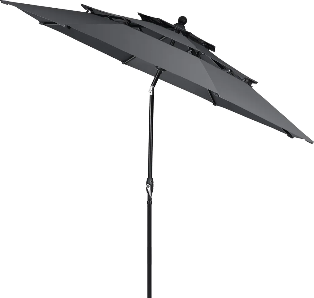 Parasol de marché 300cm protection UV aluminium et toile anthracite pro