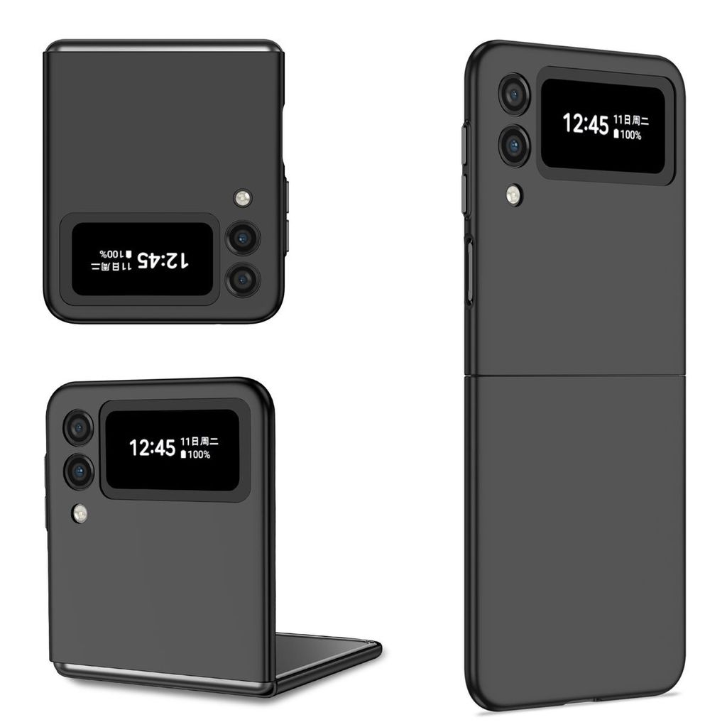 König Design Hülle kompatibel mit Samsung Galaxy Z Flip4 5G Kunststoff Soft Handyhülle - Handy Case Schwarz