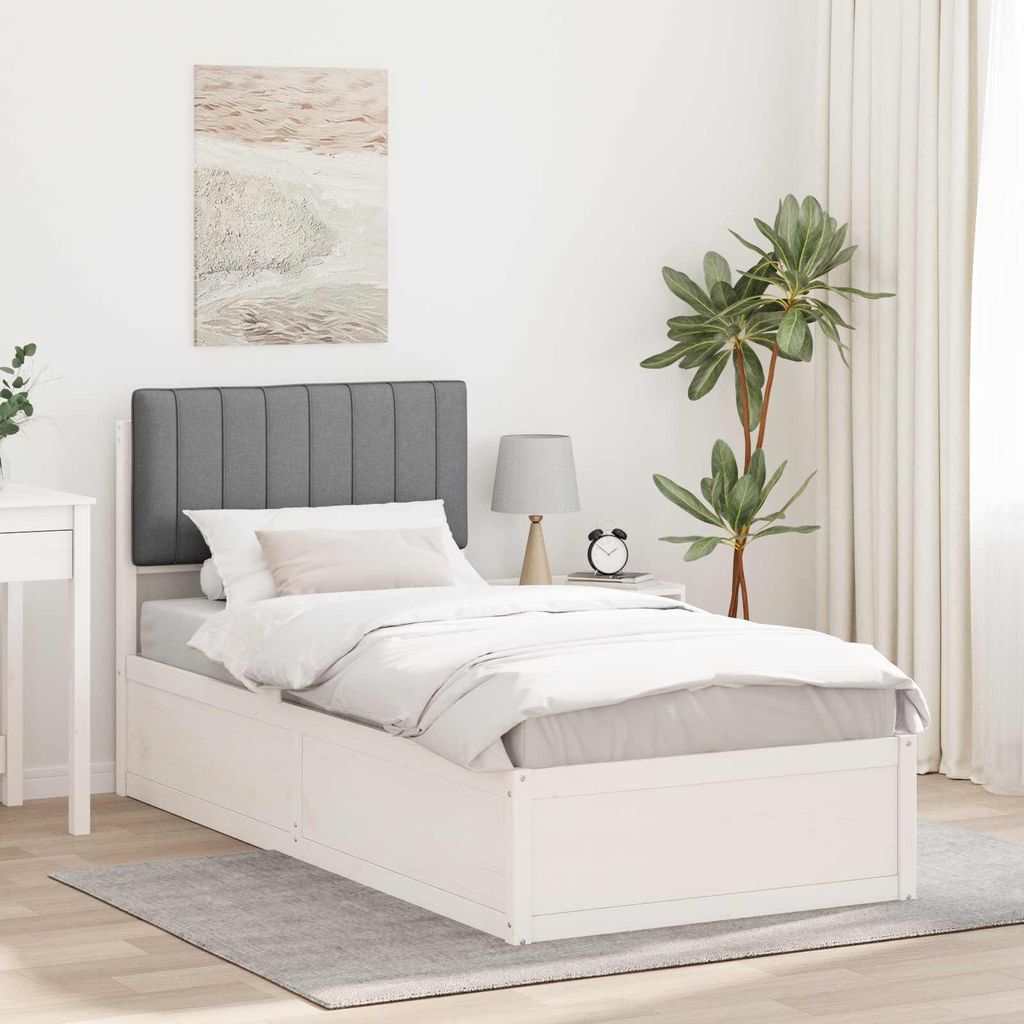 Maison Exclusive - Bettgestell mit gepolstertem Kopfteil Hellgrau 90 x 190 cm