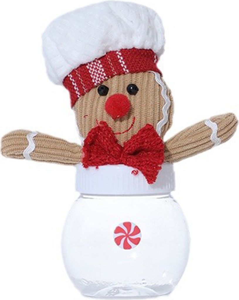Lebkuchenartige Bonbongläser aus Kunststoff, niedliche Weihnachtsbonbonbox mit Cartoon-Motiv, wiederverwendbare Weihnachtsdeko für Süßigkeiten,...