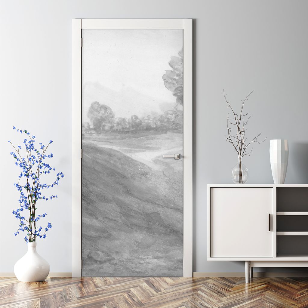 Dekorative Türaufkleber selbstklebend Klebefolie Türtapete Türfolie Landschaft Vintage 85 x 200 cm