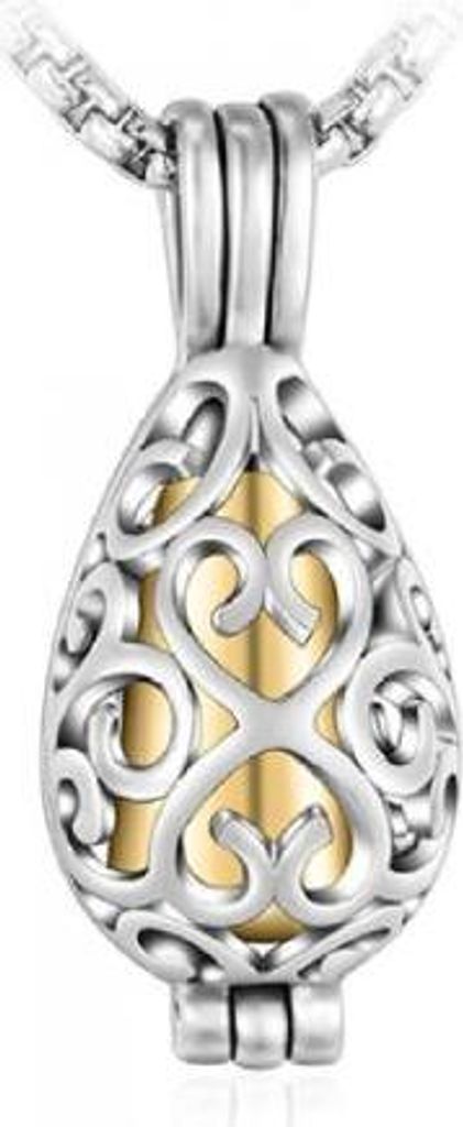 Luxe Ascheanhänger mit Kette für Asche, Haare oder Parfum - Gedenkschmuck mit Asfüllhilfe und Aufbewahrungstasche - Miss You