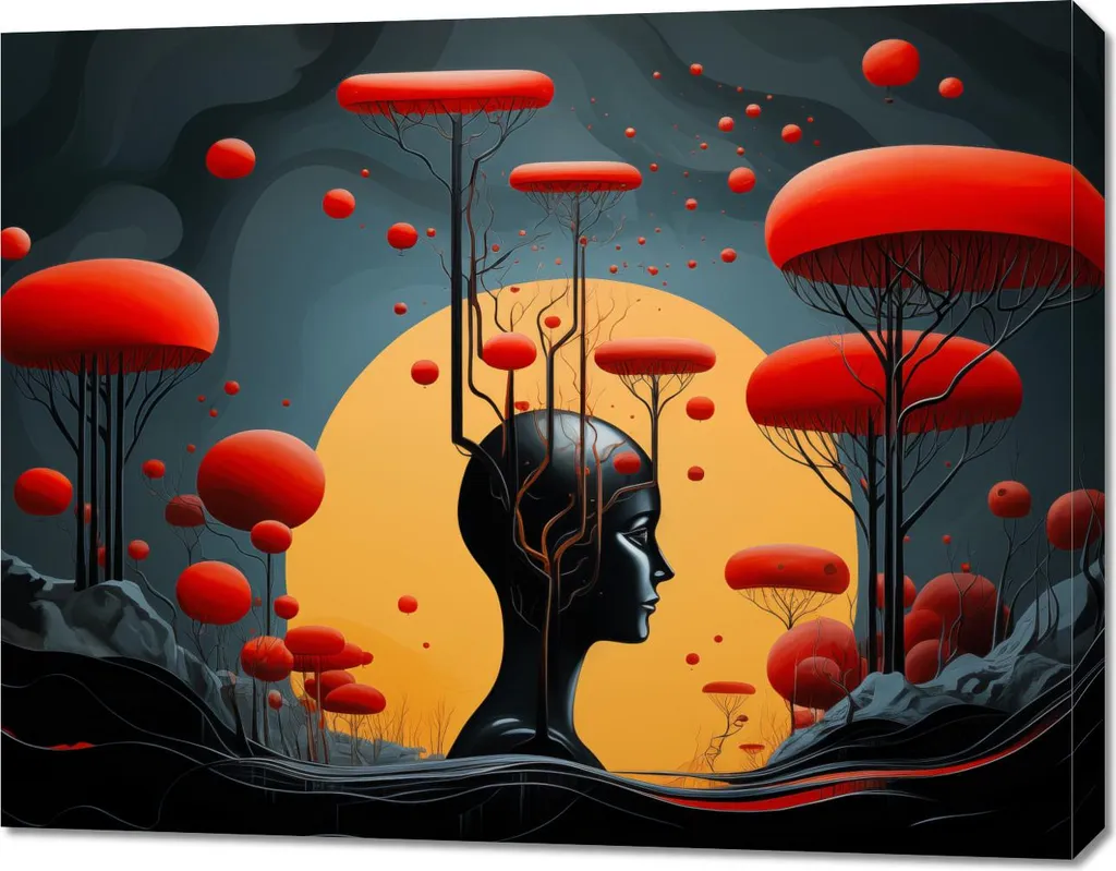 Image Formes de pensée 90x70 cm - Toile d'art aux finitions premium